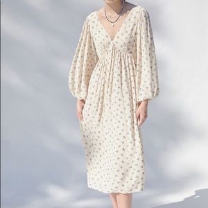 UO Colton Plunging Tie-Back Midi Dress